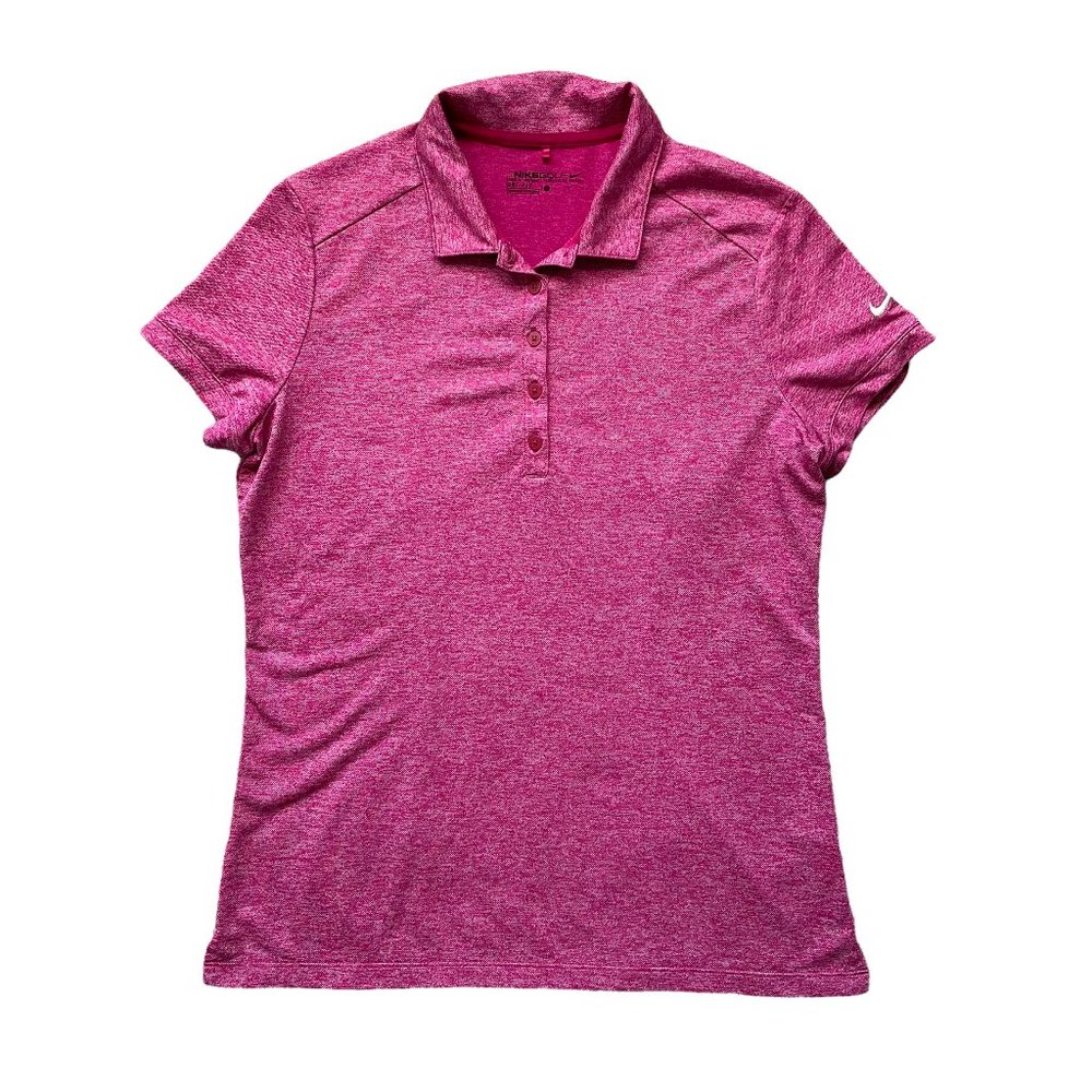 Nike Women's Pink Heathered Polo Top